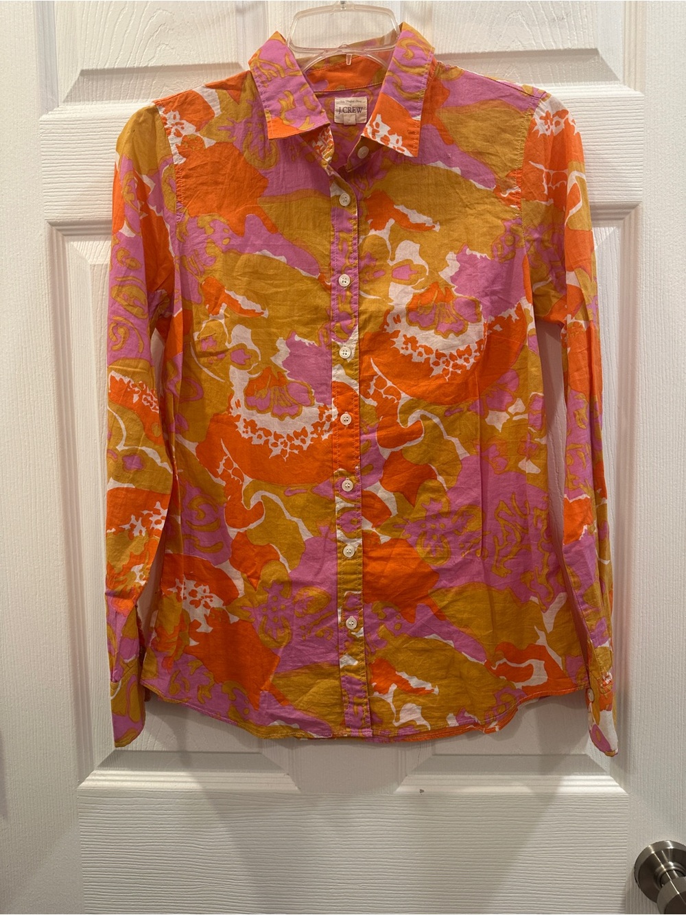 J. Crew the perfect shirt  floral button down cotton size XS EUC